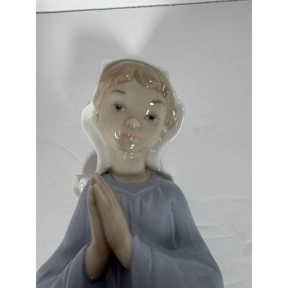 Vintage NAO Lladro #520 Praying Madonna Girl Porcelain Figurine Spain 11